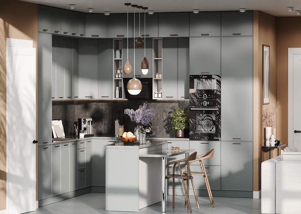 Кухня модульная Ariel Серый - фото 2