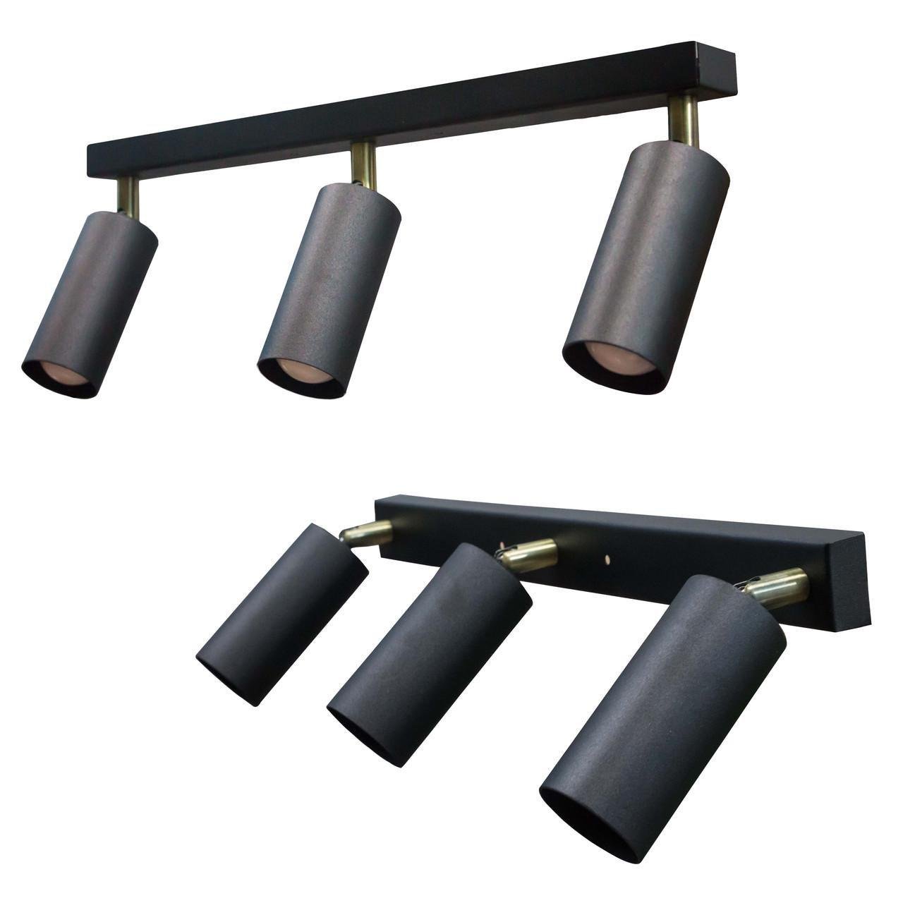 Світильник стельовий MSK Electric Tube під лампи Е27 з поворотним механізмом Чорний (NL 1105-3) - фото 3