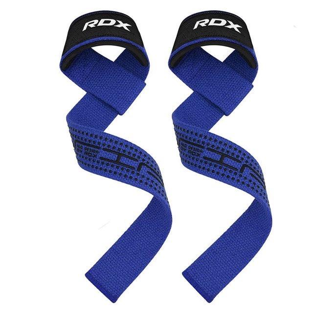 Лямки для тяги RDX S4 Gym Cotton Gel Straps Plus Blue (WAC-S4U+) - фото 2