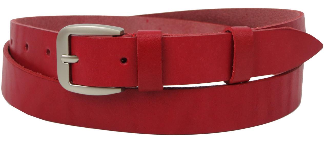 Ремень женский кожаный Skipper 1353-25 2,5 см Красный