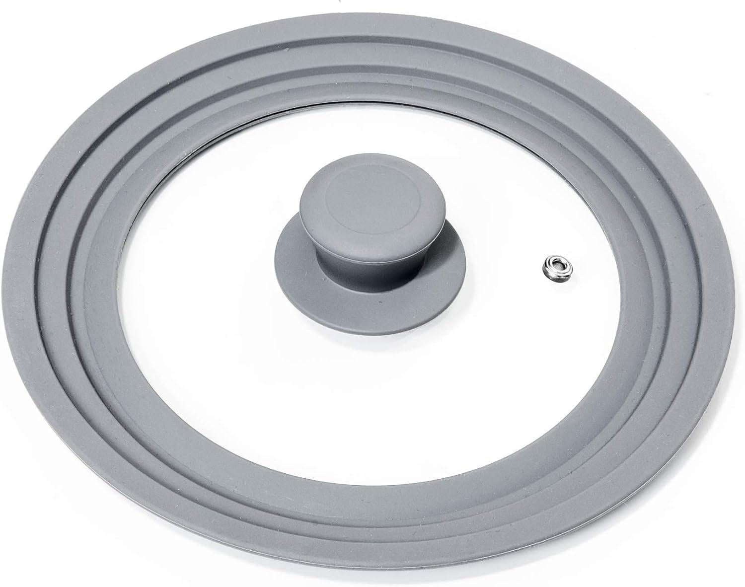 Кришка скляна з силіконовим обідком 3в1 d 18-20-22 см Grey (30927)