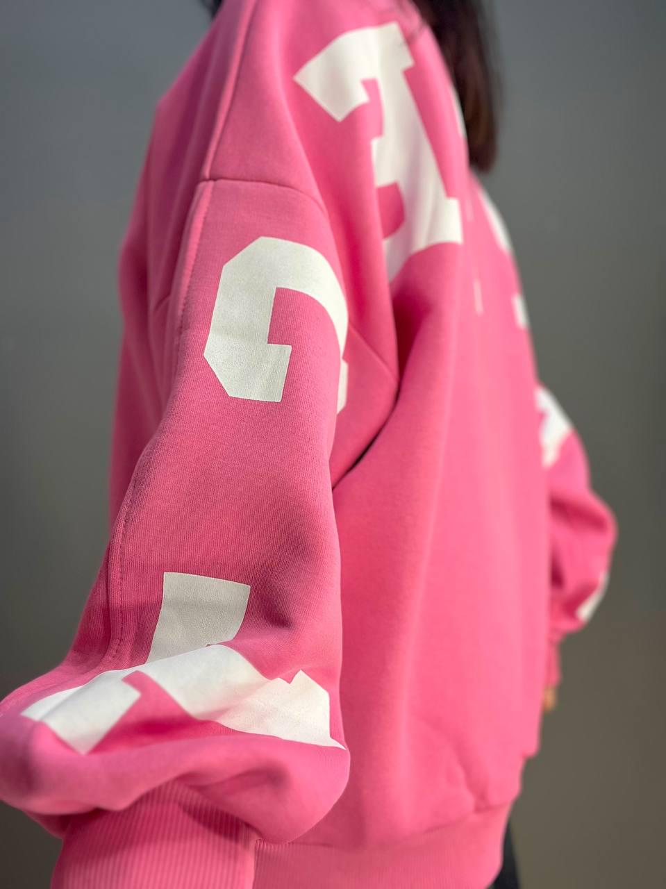 Свитшот женский DAVRAS 6001 PERFECT удлиненный утепленный на флисе OS Розовый (1047) - фото 5 Свитшот женский DAVRAS 6001 PERFECT удлиненный утепленный на флисе OS Розовый (1047) - фото 5