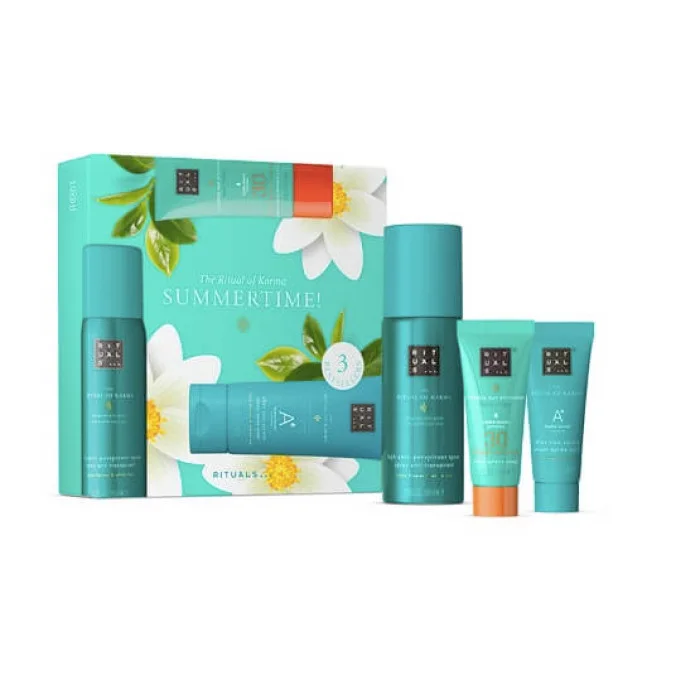Подарунковий набір косметики RITUALS of Karma Summer Time антиперспірант 50 мл/крем spf30 10 мл/after sun serum 10 мл (28673646)
