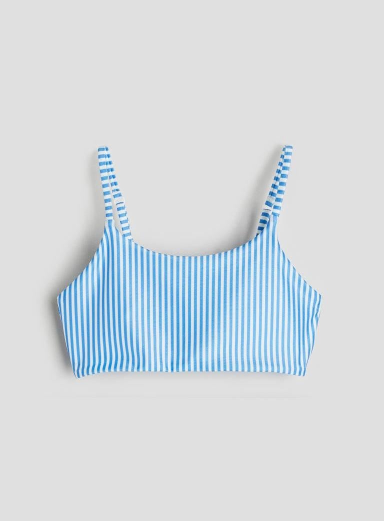 Купальный топ H&M Полоски 1208353 146-152 см Бело-синий Купальный топ H&M Полоски 1208353 146-152 см Бело-синий