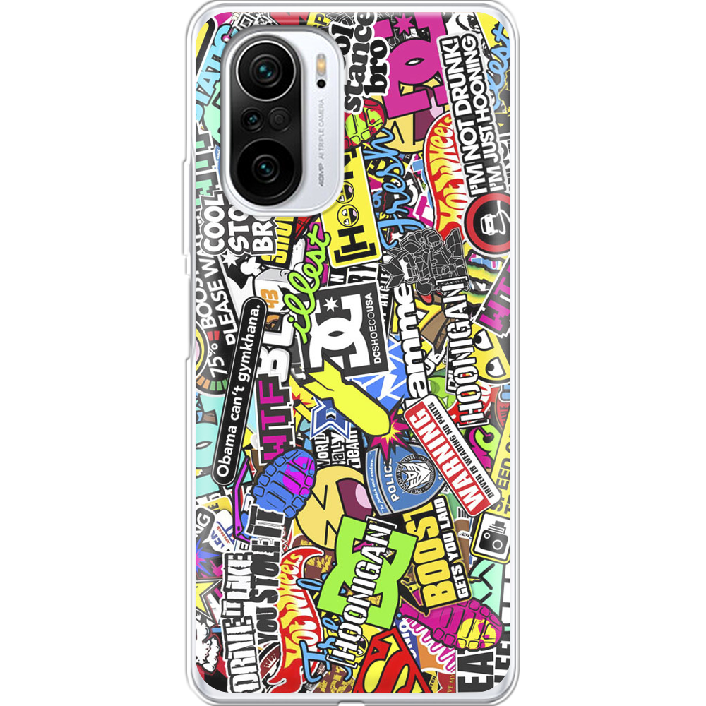 Чохол Boxface Xiaomi Mi 11i Multicolored Inscriptions Прозорий силікон (42102-up880-42102)