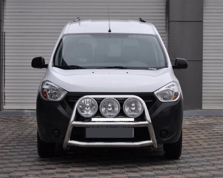 Кенгурятник WT022 CAN для Renault Dokker 2013-2022 гг. нержавеющая сталь Хром
