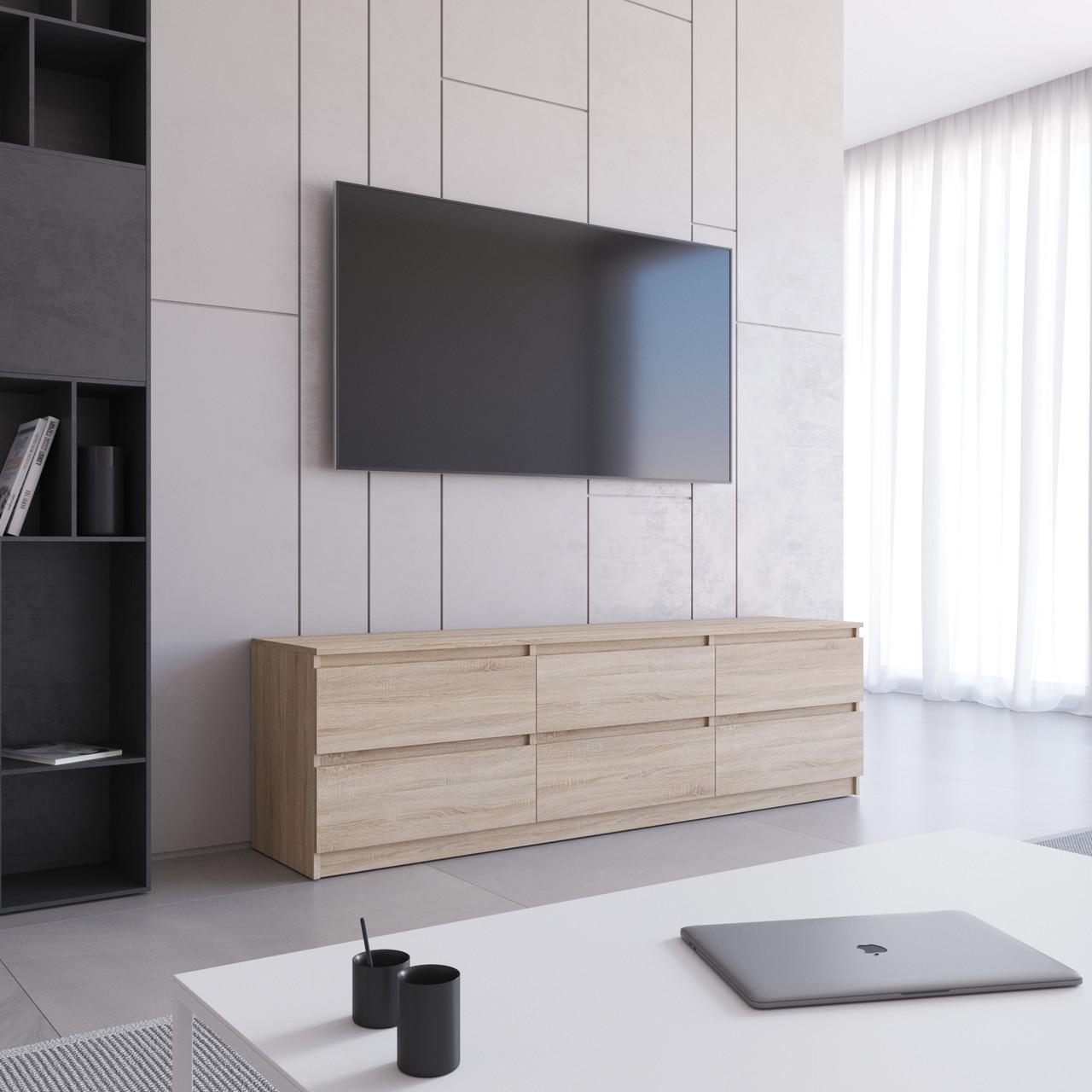 Тумба под телевизор Вайс R-12 1802х400х530 мм Дуб сонома (30664833) - фото 1