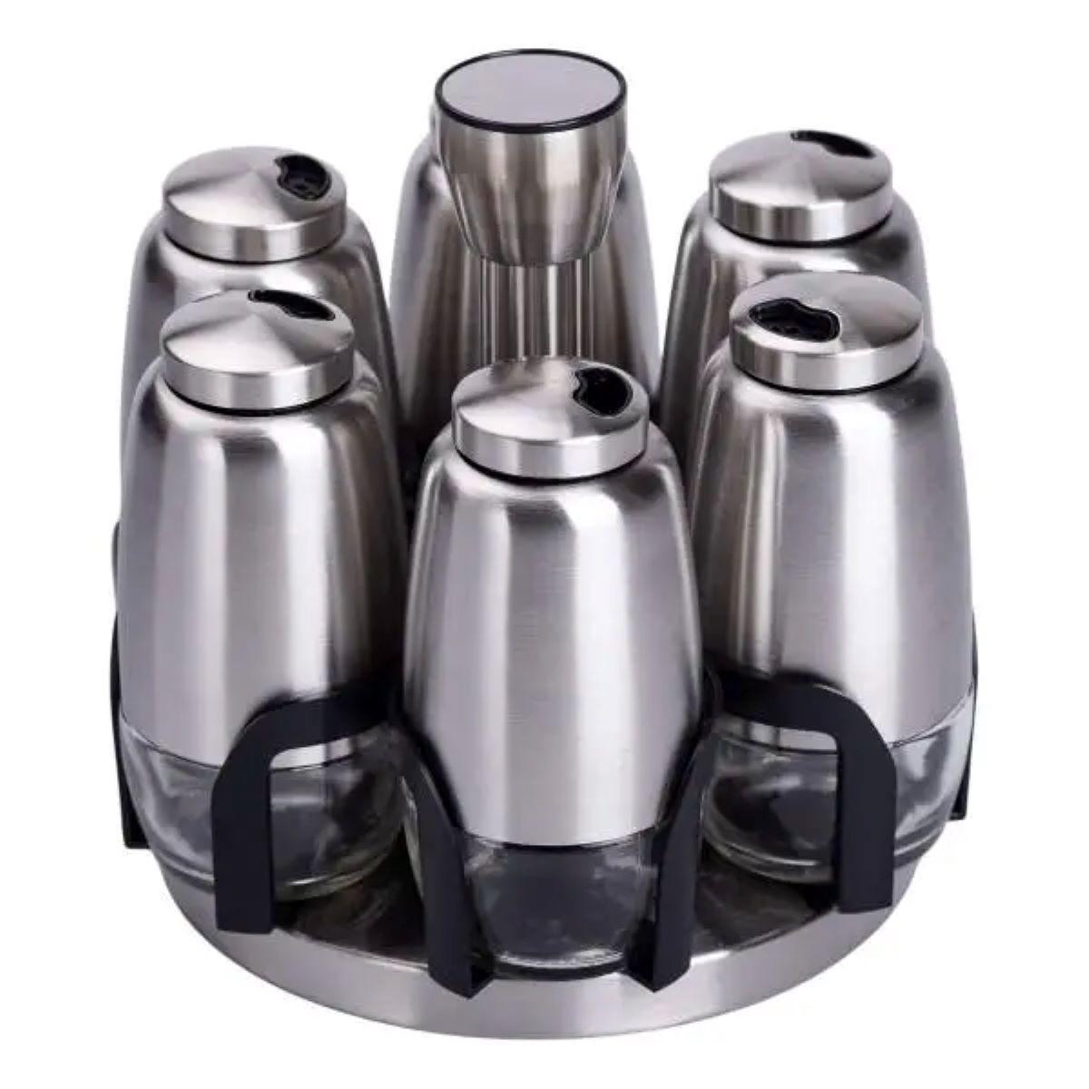 Набір баночок для спецій карусель 6 шт. 15х15х16 см (HP-1300) - фото 2 Набір баночок для спецій карусель 6 шт. 15х15х16 см (HP-1300) - фото 2