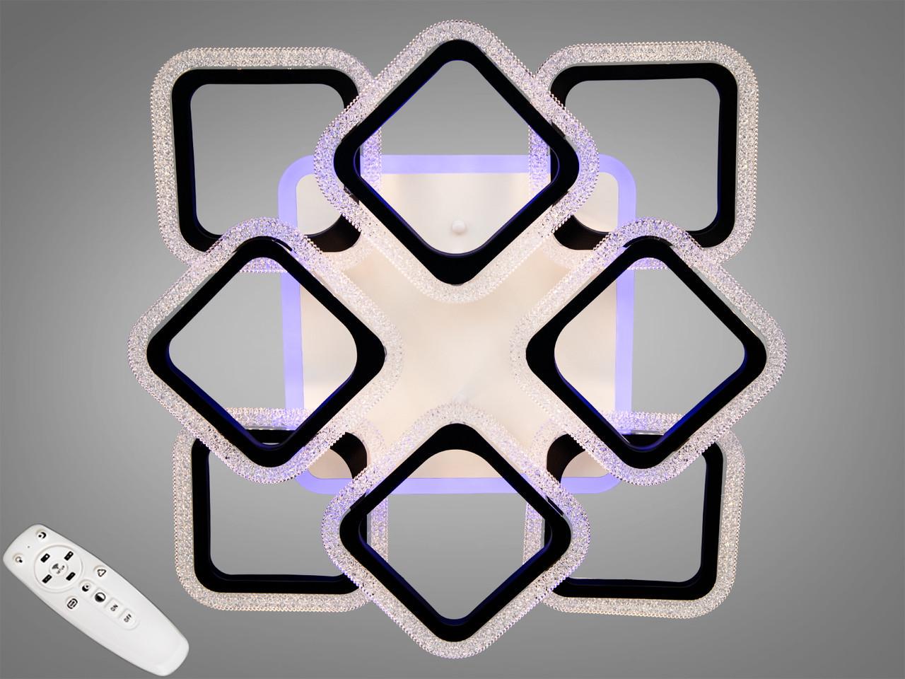 Люстра стельова з димером LED S2406/4+4WH 3col dim (2437599809)