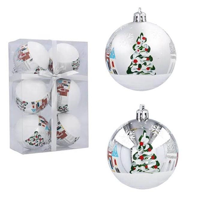 Набір кульок новорічних пластикових BAI0622-4 6 шт. 8 см (43018)