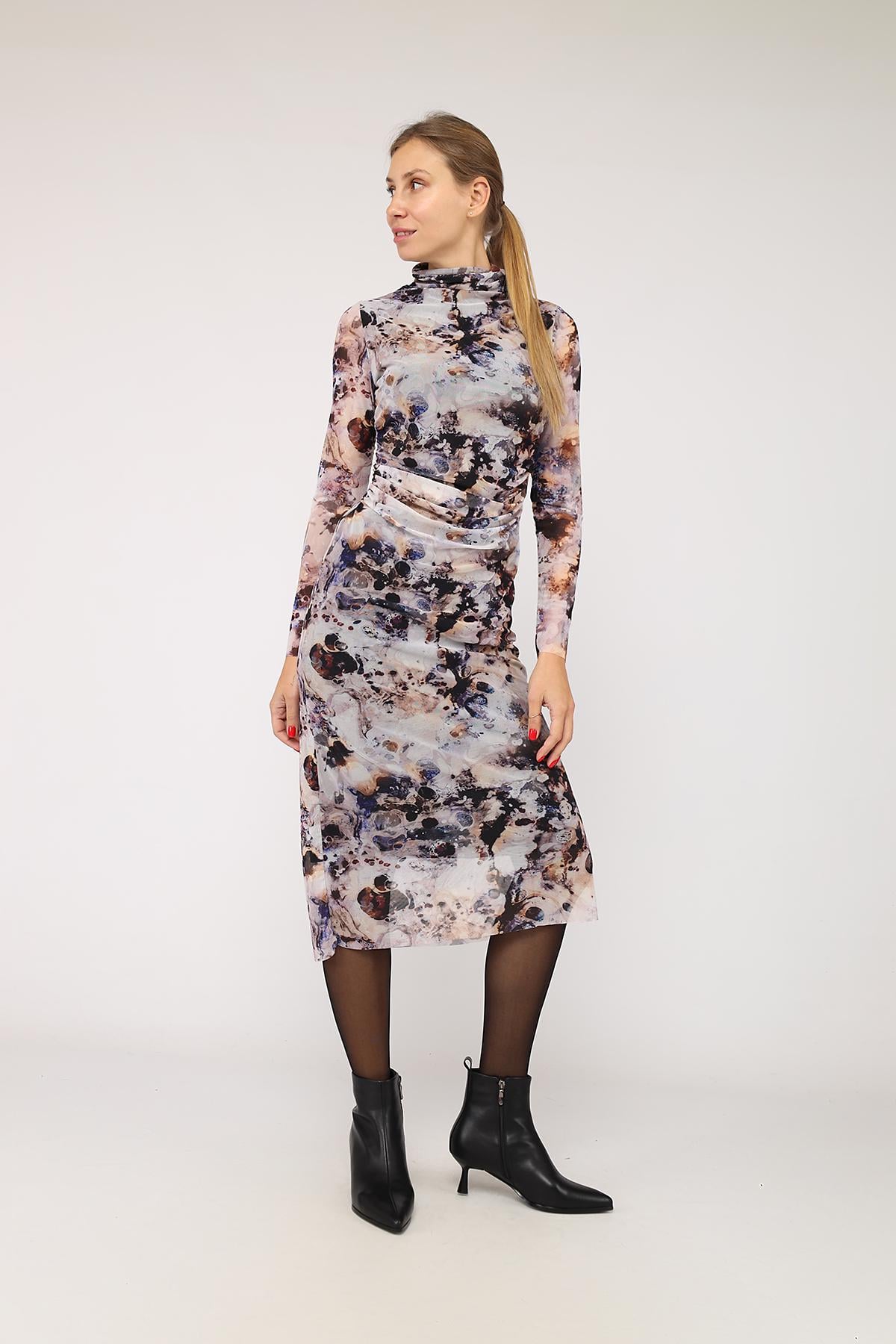 Платье карандаш женское Yuki ЦБ-00285483 р. 40 Серый (SKT001088128)