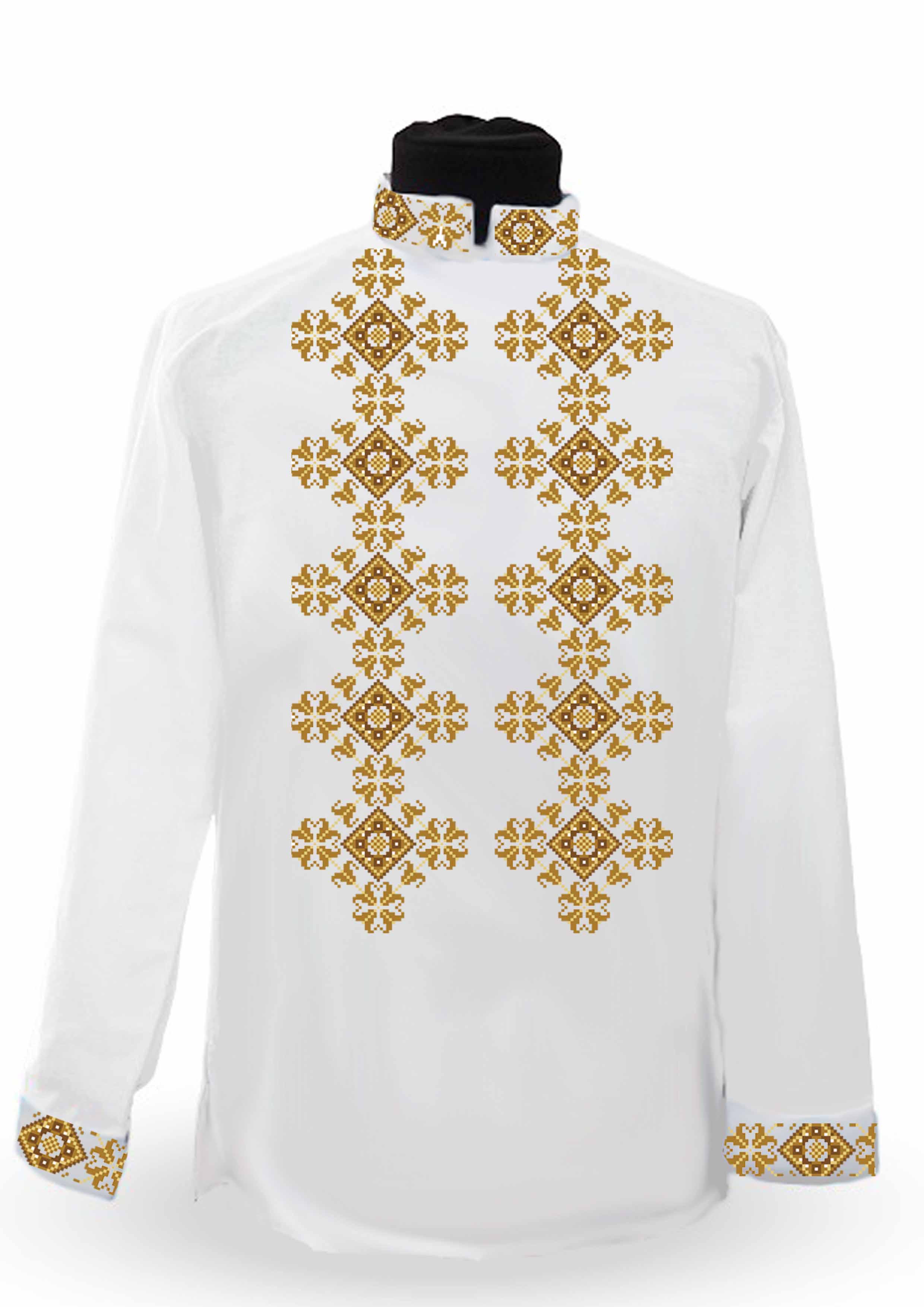 Заготовка для вишивки нитками або бісером/сорочка чоловіча не пошита СЧД-257 домоткане полотно