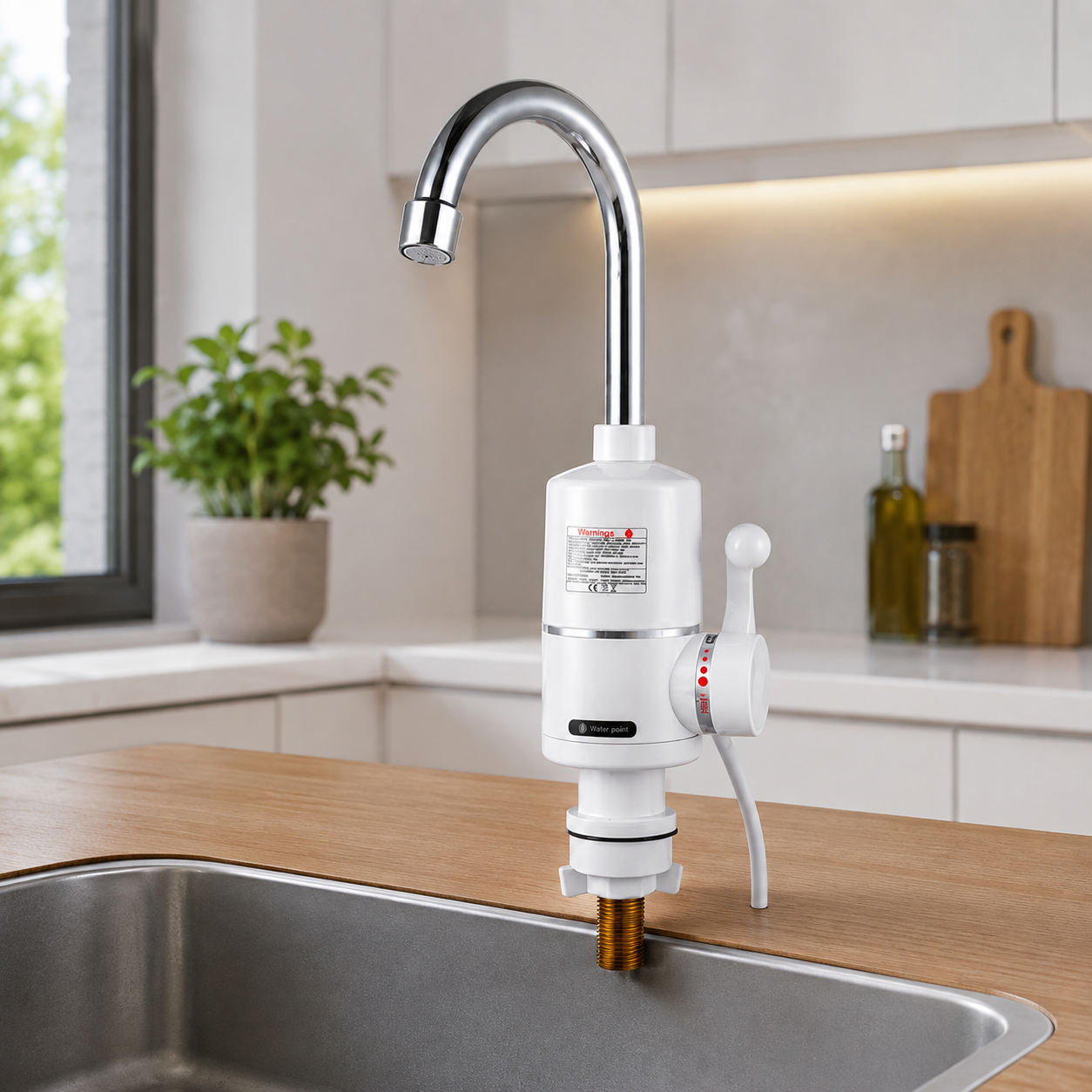 Проточный водонагреватель 3 кВт 220V с гусьем с мгновенным нагревом воды (3177703138)