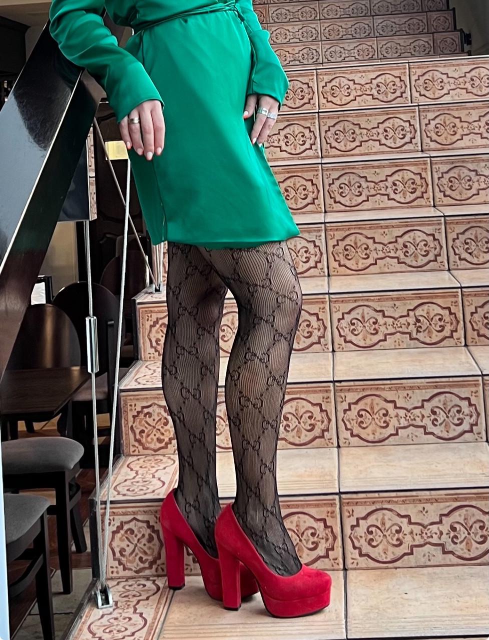 Колготки капроновые женские Gucci one size Черный (1028) - фото 3