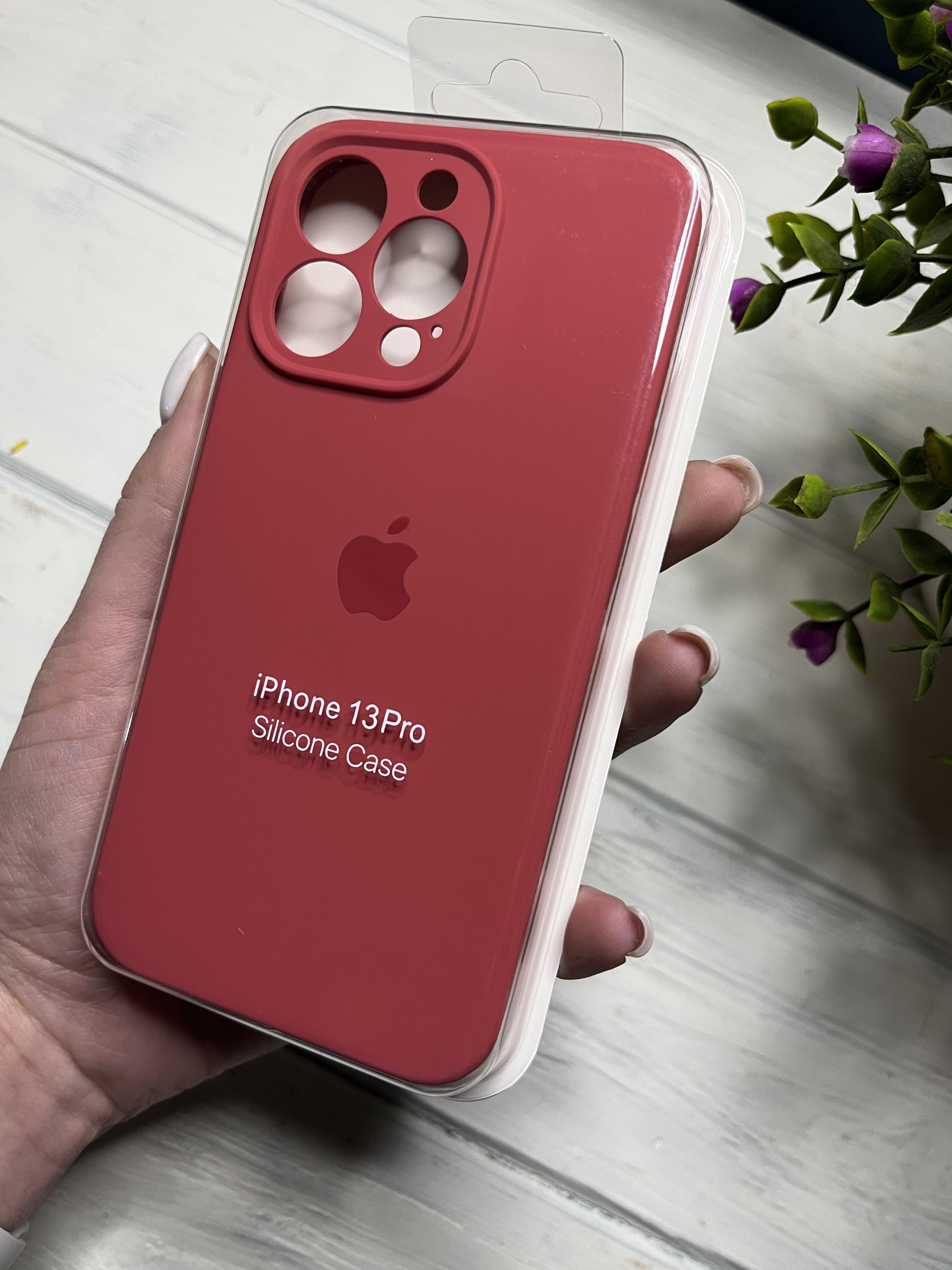Чехол накладка на iPhone (Айфон) 13 Pro закрытый низ и закрытая камера silicone case full camera Apple