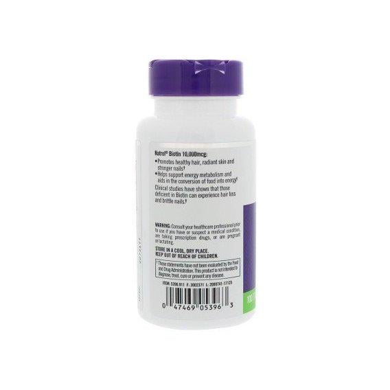 Биотин Natrol Biotin 10000 мкг 100 Tabs - фото 3