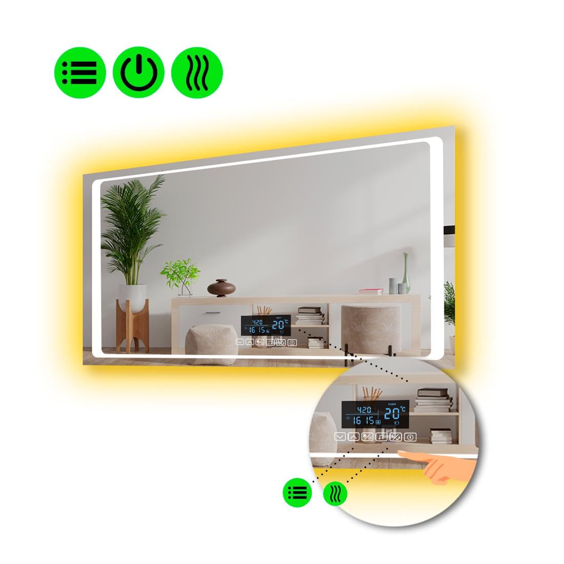 Зеркало LED подсветкой Emma с Smart-блоком и подогревом 110x70 см (8994336)