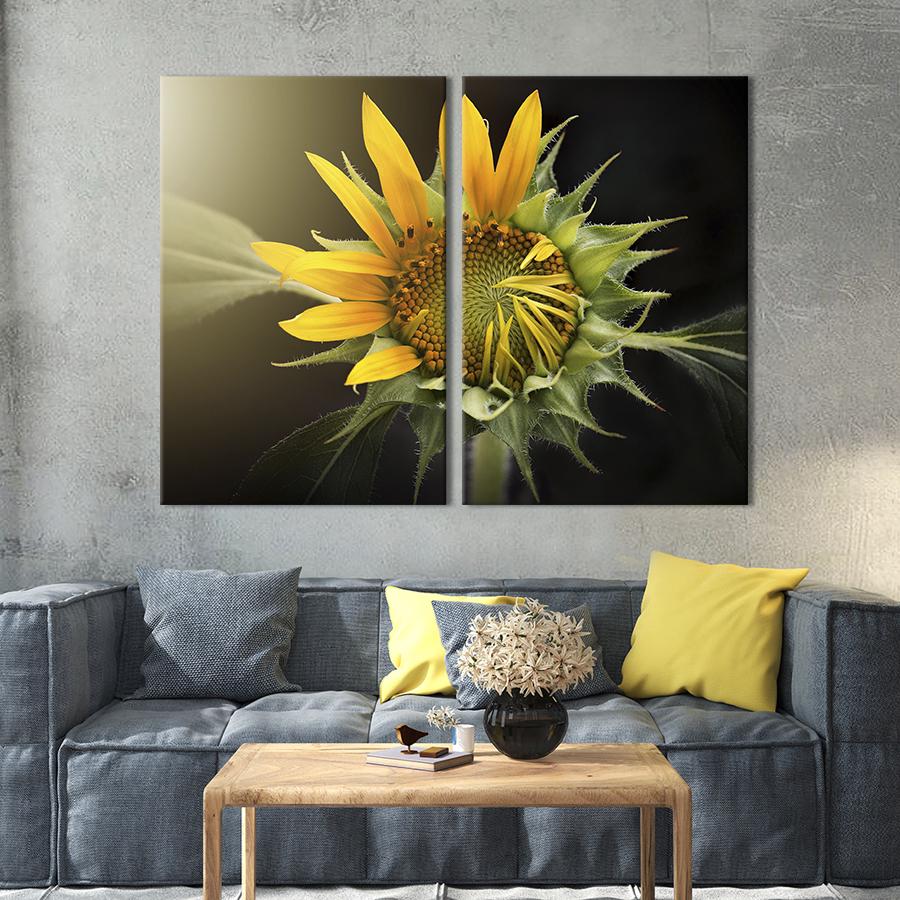 Картина на холсте Цветение подсолнуха 111x81 см (996-2)