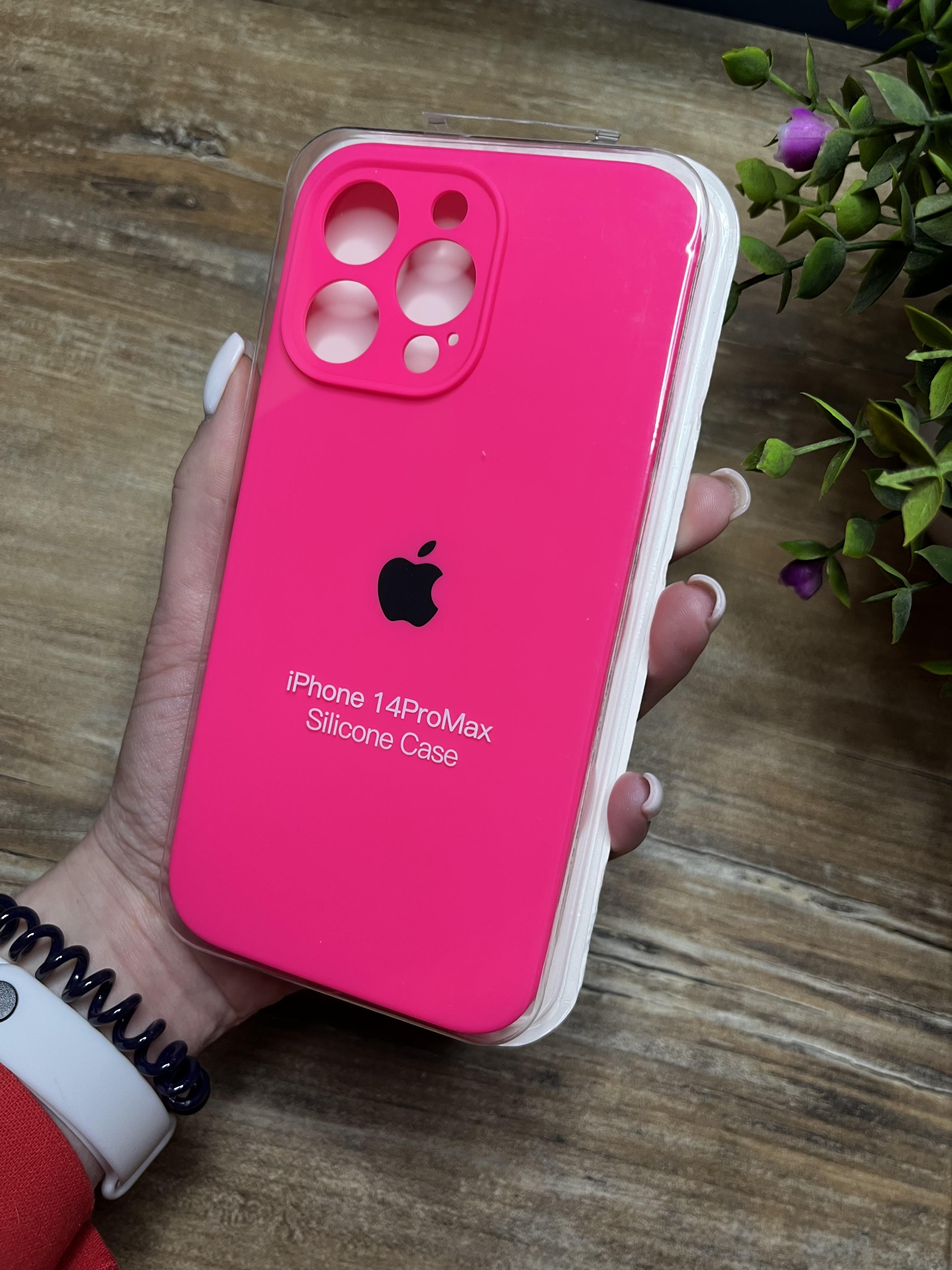 Чехол накладка на iPhone (Айфон) 14 Pro Max закрытый низ и закрытая камера silicone case full camera Apple - фото 1