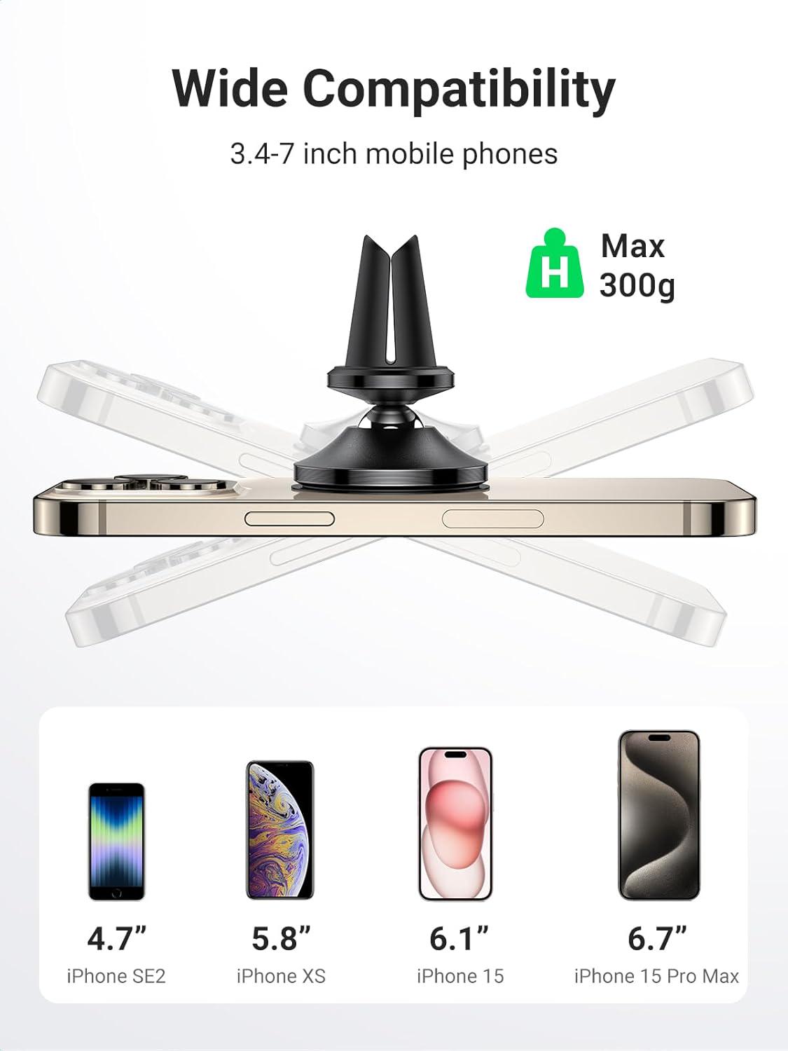 Держатель для телефонов в машину UGREEN LP743 Magsafe не блокирующий вентиляционное отверстие усиленный магнитный Black (25425) - фото 4 Держатель для телефонов в машину UGREEN LP743 Magsafe не блокирующий вентиляционное отверстие усиленный магнитный Black (25425) - фото 4