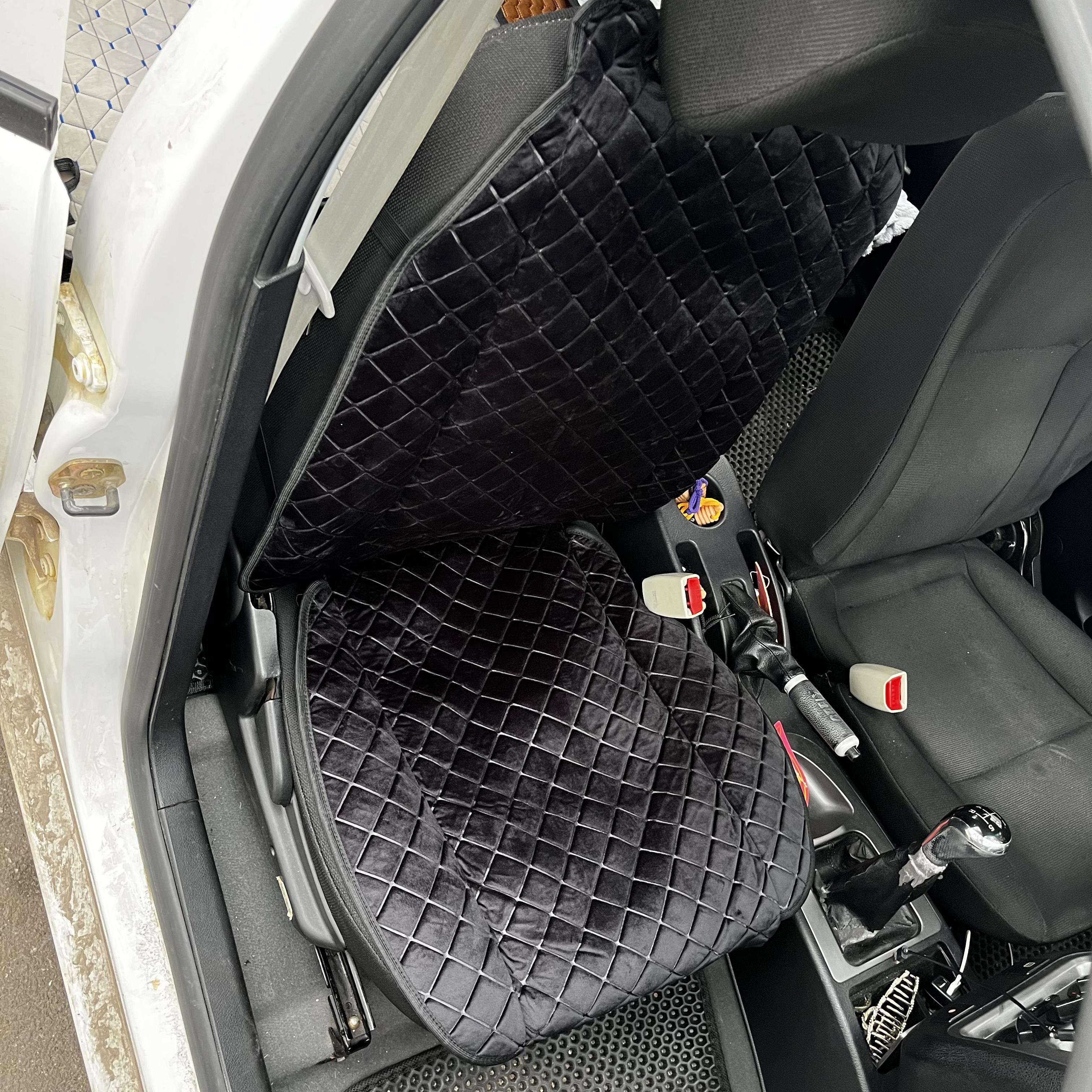 Накидка універсальна на переднє сидіння авто з алькантари 1 шт. Чорний - фото 3 Накидка універсальна на переднє сидіння авто з алькантари 1 шт. Чорний - фото 3