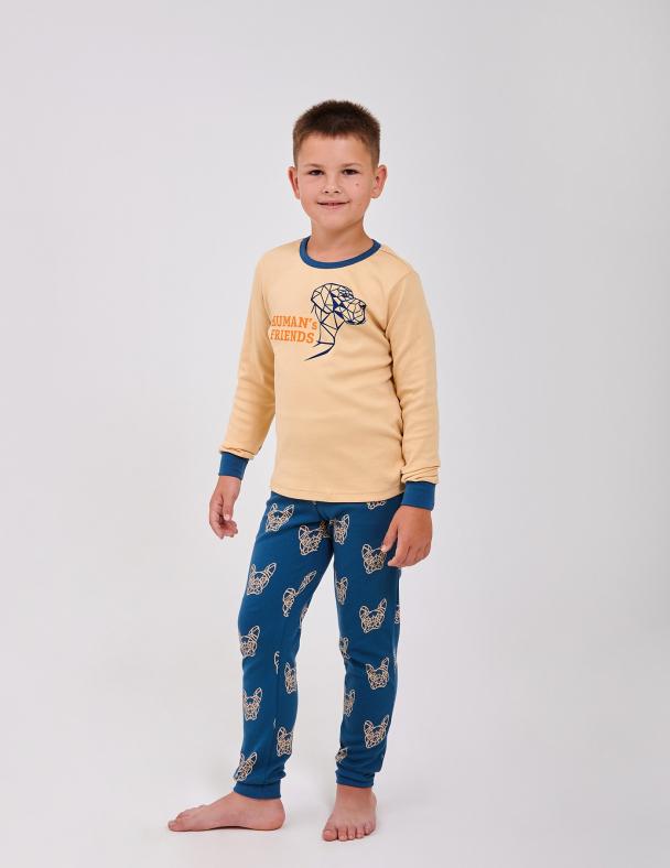 Пижама для мальчика Smil Интерлок 122 см Бежевый (104863-1)
