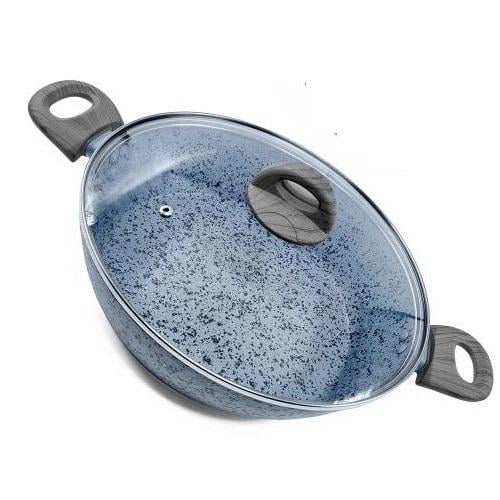 Сковорода-сотейник з кришкою Granite 30 см з індукційним дном Blue (30904)