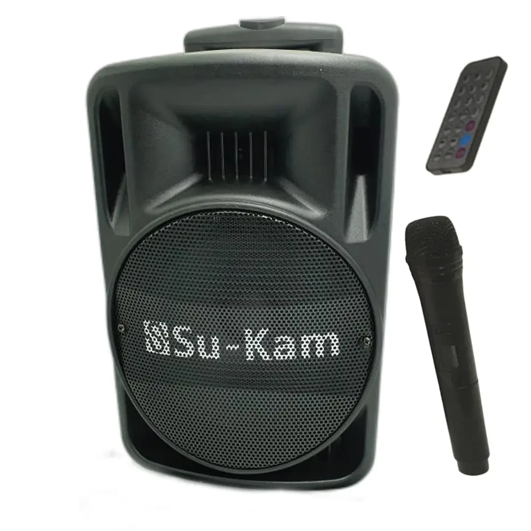 Портативная колонка Su-Kam BT-100D Bluetooth с радиомикрофоном и пультом на колесиках 500 Вт (7121)