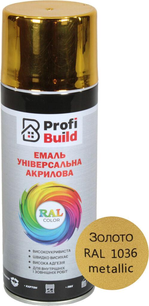Аерозольна фарба Profi Build RAL 1036 400 мл Золотий (0102338) - фото 1 Аерозольна фарба Profi Build RAL 1036 400 мл Золотий (0102338) - фото 1