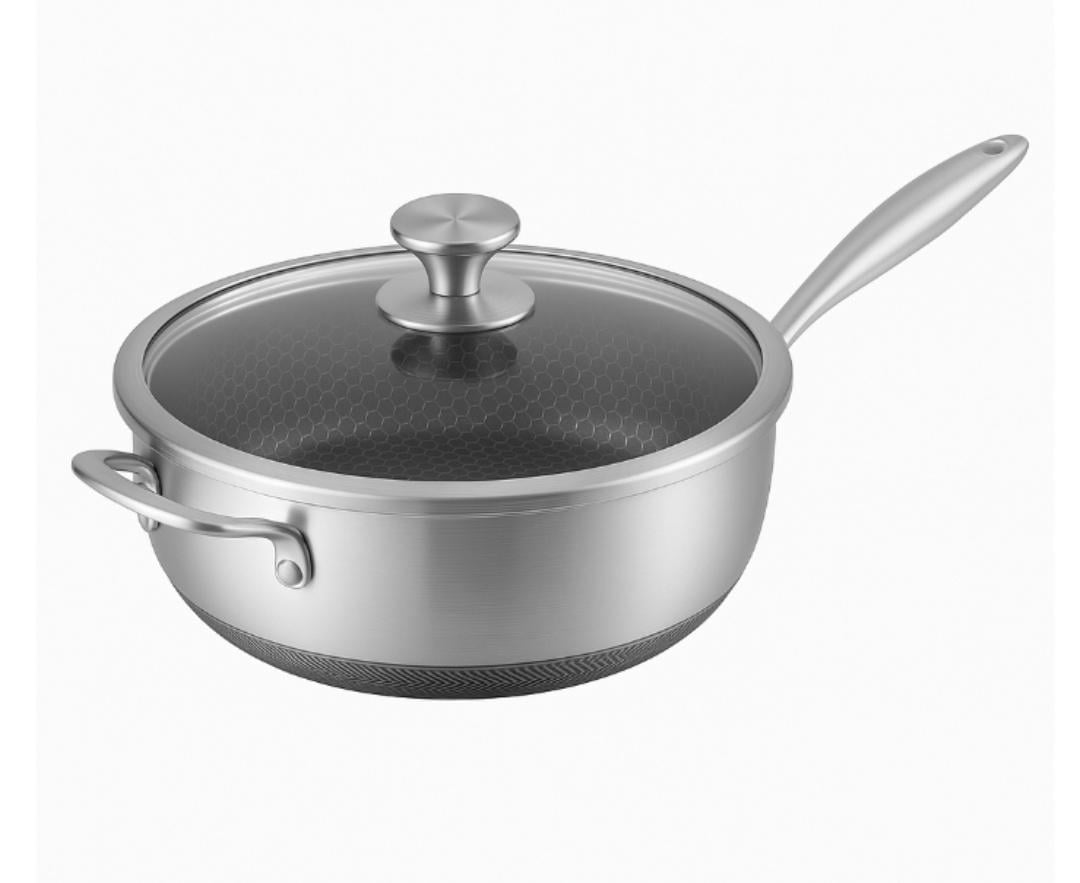 Глубокая сковорода-вок с крышкой Edenberg EB-13072 и антипригарным покрытием 26x9 см (EB-13072)