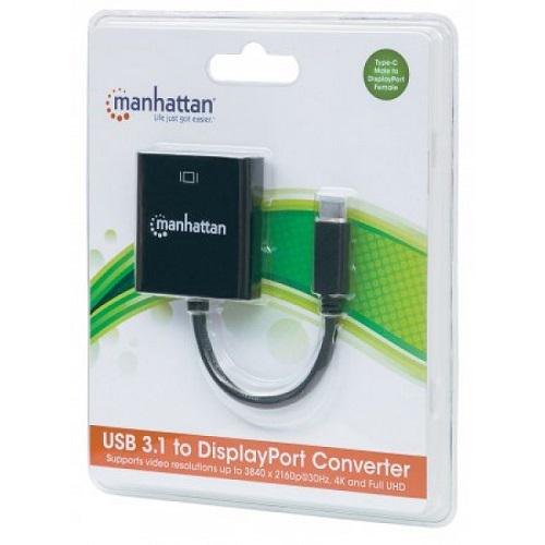 Перехідник Manhattan USB 3.1 Type-C/DisplayPort F 152020 Чорний (565421) - фото 5