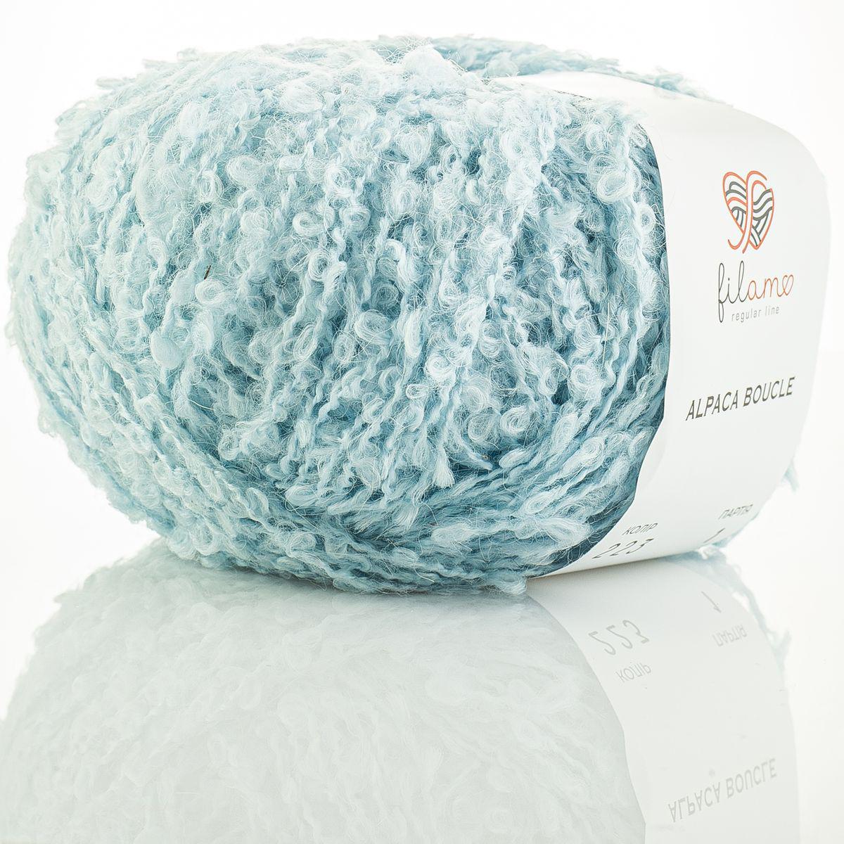 Пряжа букле Filamo Alpaca Boucle 223 блакитний (3953)