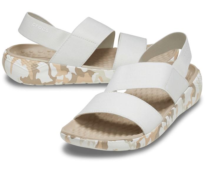 Сандалії Crocs LiteRide Printed Camo Stretch р.W8/EUR 38-39 Almost White (9667334)