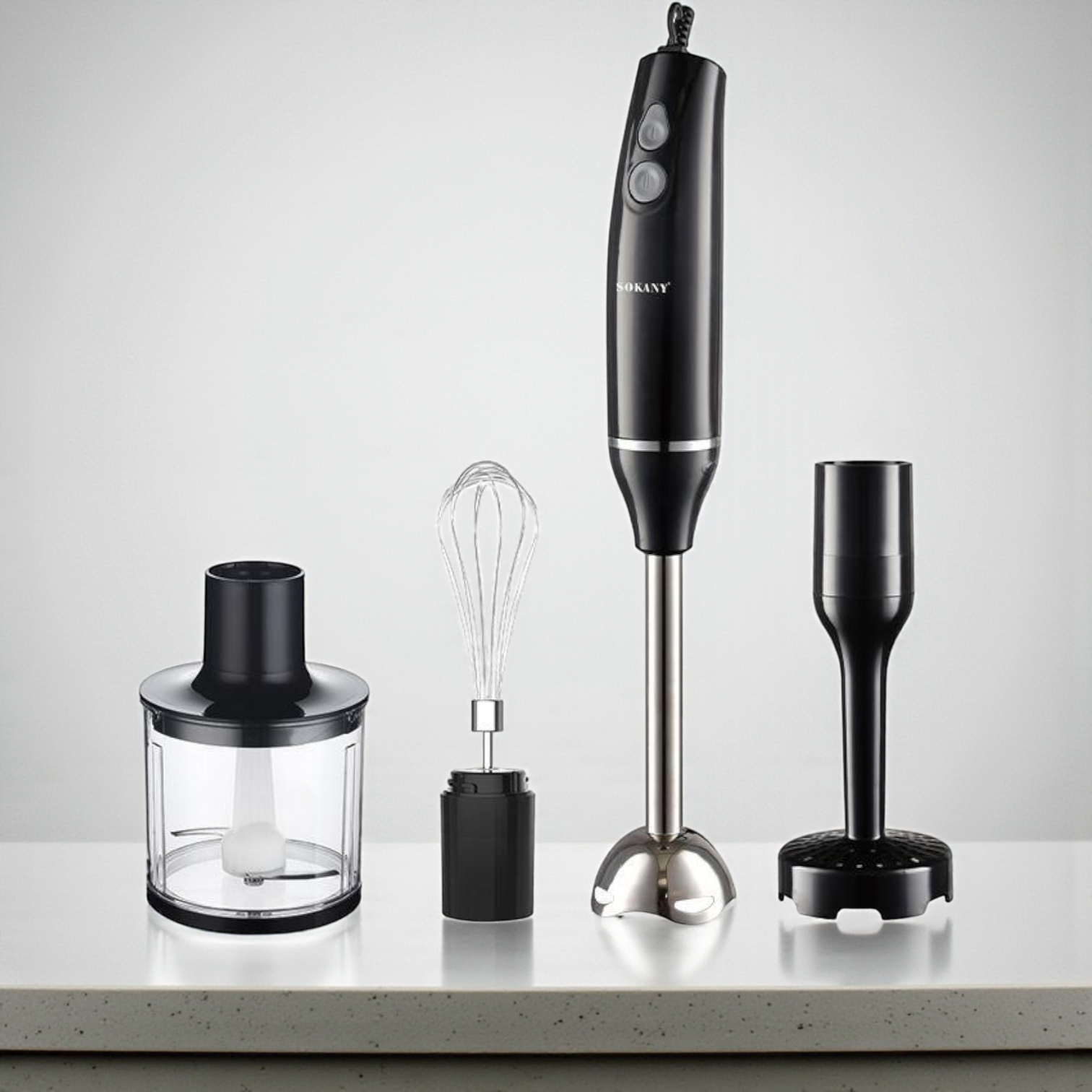 Блендер погружной ручной Sokany SK-DD-1812 с 3 сменными насадками 4в1 800 Вт Черный (SK-DD-1812) Блендер погружной ручной Sokany SK-DD-1812 с 3 сменными насадками 4в1 800 Вт Черный (SK-DD-1812)