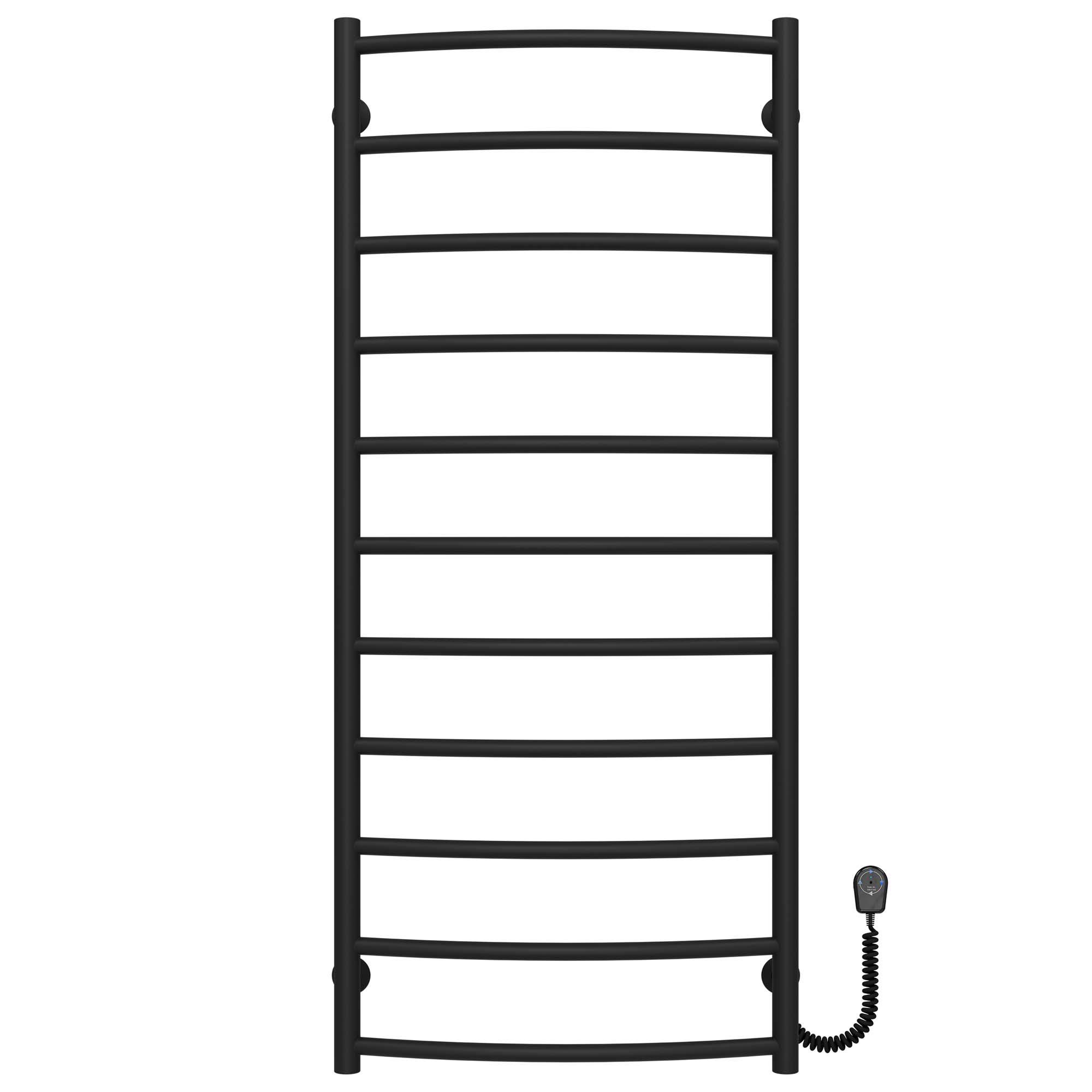 Полотенцесушитель электрический Deffi Классик П11 EF16 правое подключение нержавеющая сталь 500х1200 мм Черный (C.DK.120.50.11.E.B.R.5)