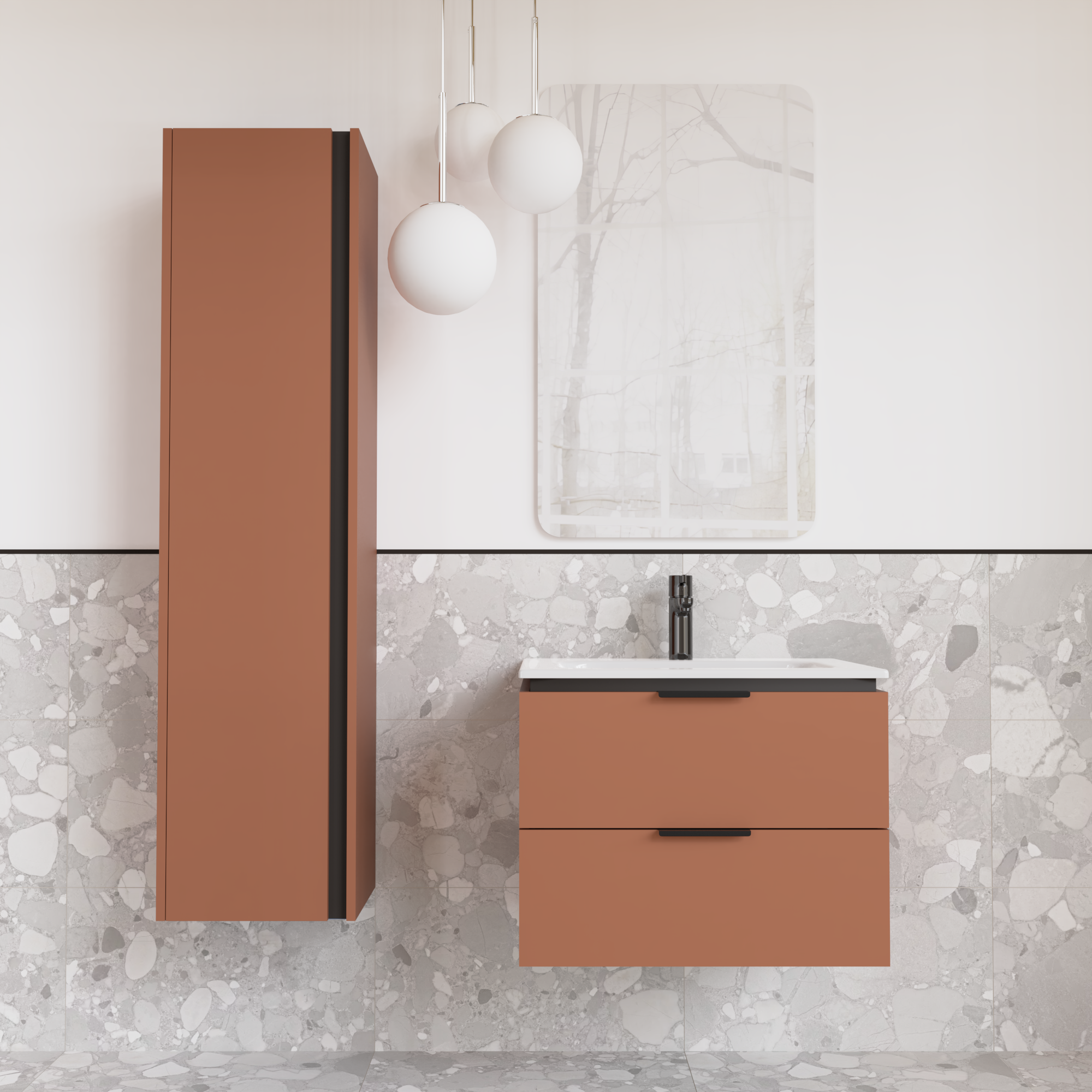 Тумба підвісна з раковиною MVK Vostok Icon 60 В2 600х450х530 мм Сахара (p260skh) - фото 4