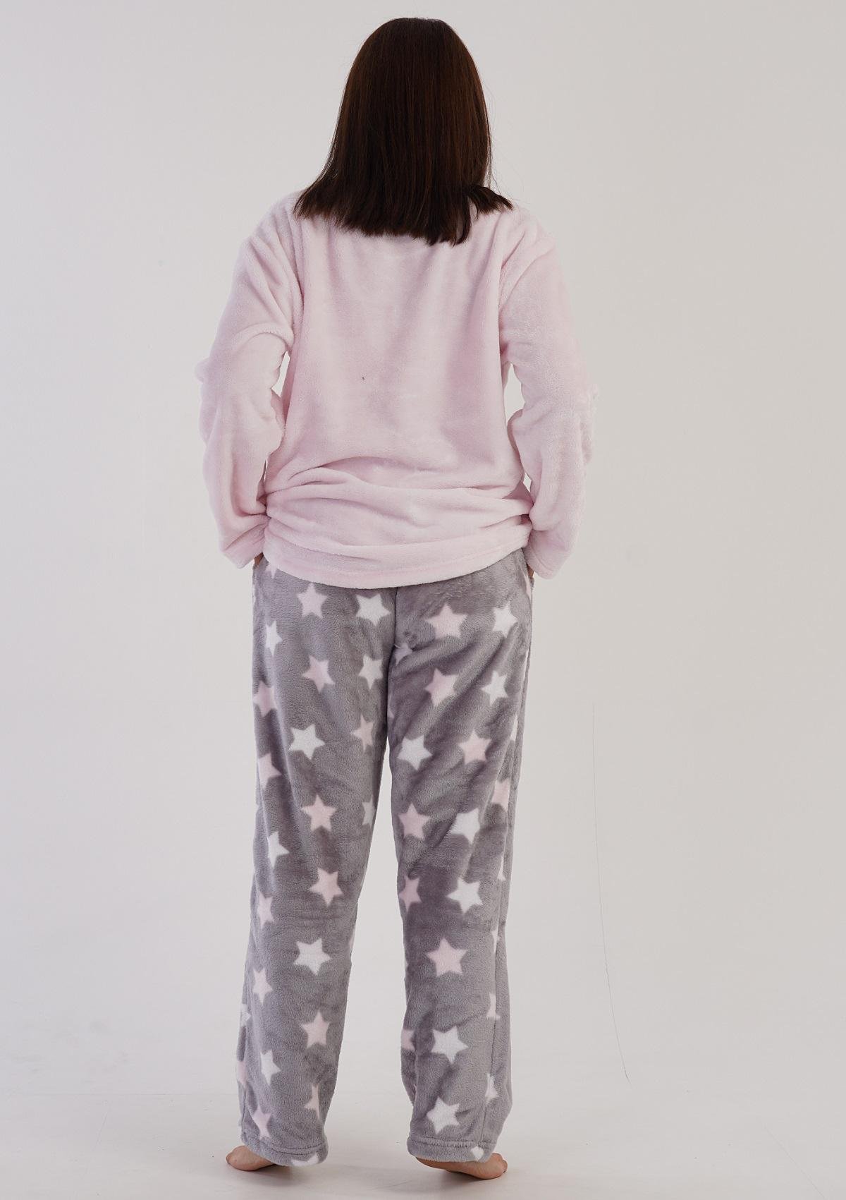 Пижама женская махровая лонгслив и штаны Vienetta XL Серый(304070) - фото 3 Пижама женская махровая лонгслив и штаны Vienetta XL Серый(304070) - фото 3