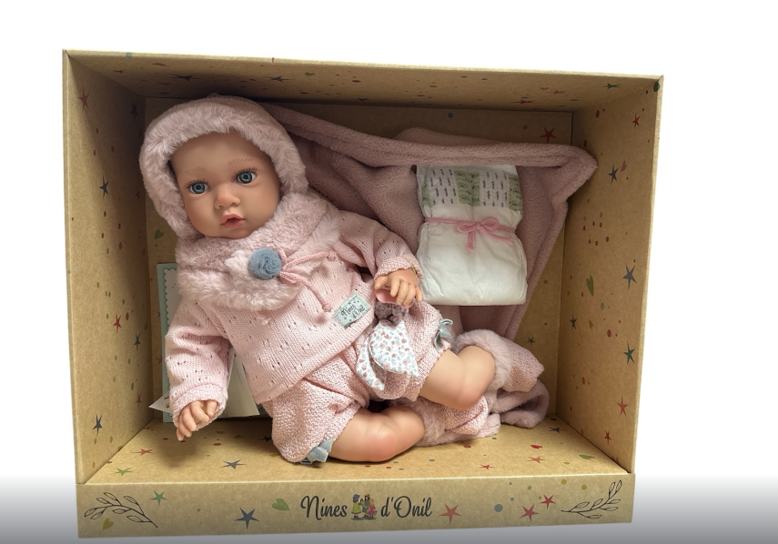 Лялька іспанська вінілова cиліконова Reborn Nines d' Onil новонароджене немовля дівчинка 3D розпис (0249)