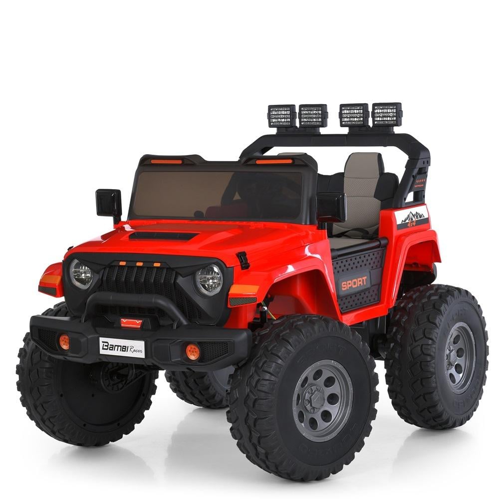 Детский электромобиль двухместный Bambi Jeep M 6204EBLR 4W Красный