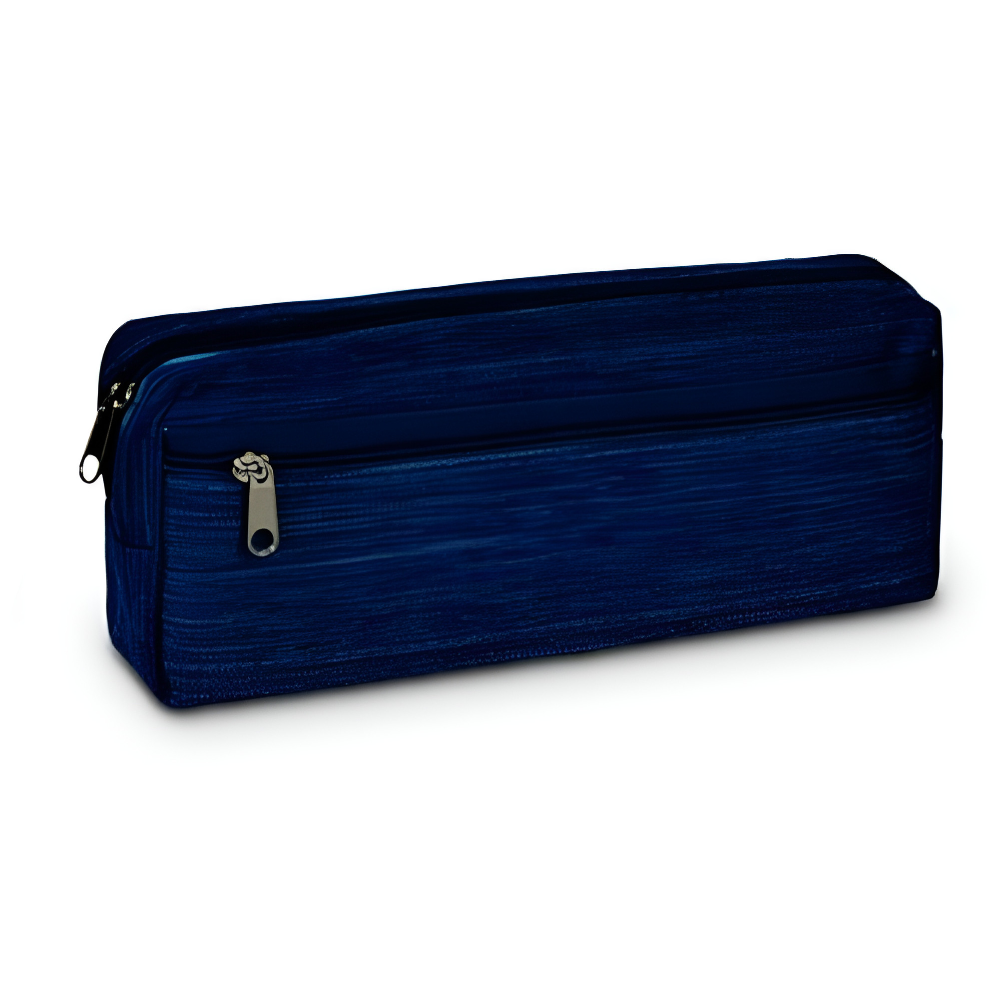 Пенал школьный полиэстеровый Stenson Classic 2 отделения на молнии 20х7х3,5 см Синий (R97918)