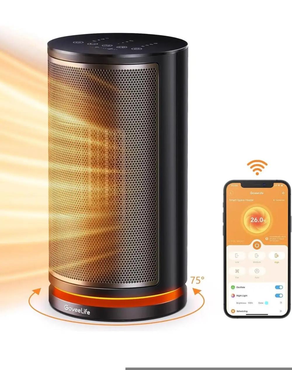 Обогреватель умный керамический GoveeLife Smart Heater H713B с WIFI термостатом и поворотом - фото 6 Обогреватель умный керамический GoveeLife Smart Heater H713B с WIFI термостатом и поворотом - фото 6