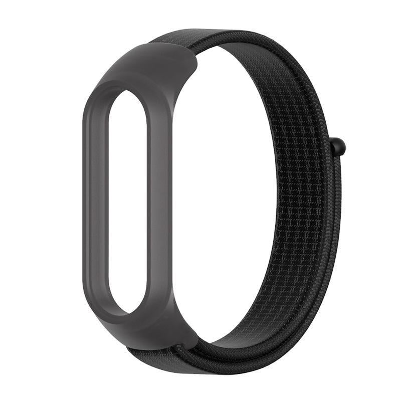 Ремінець MiJobs нейлоновий напівпрозорий для Xiaomi Mi Band 5/6 Чорний (1036P)
