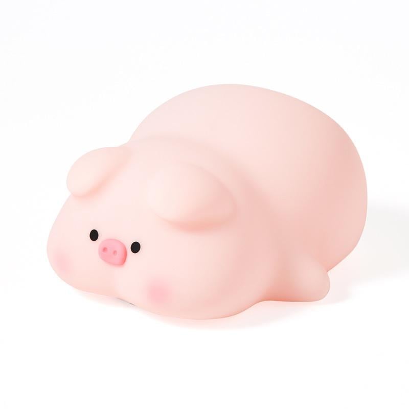 Ночник силиконовый Sleeping Pig Lamp Pink (20938011)