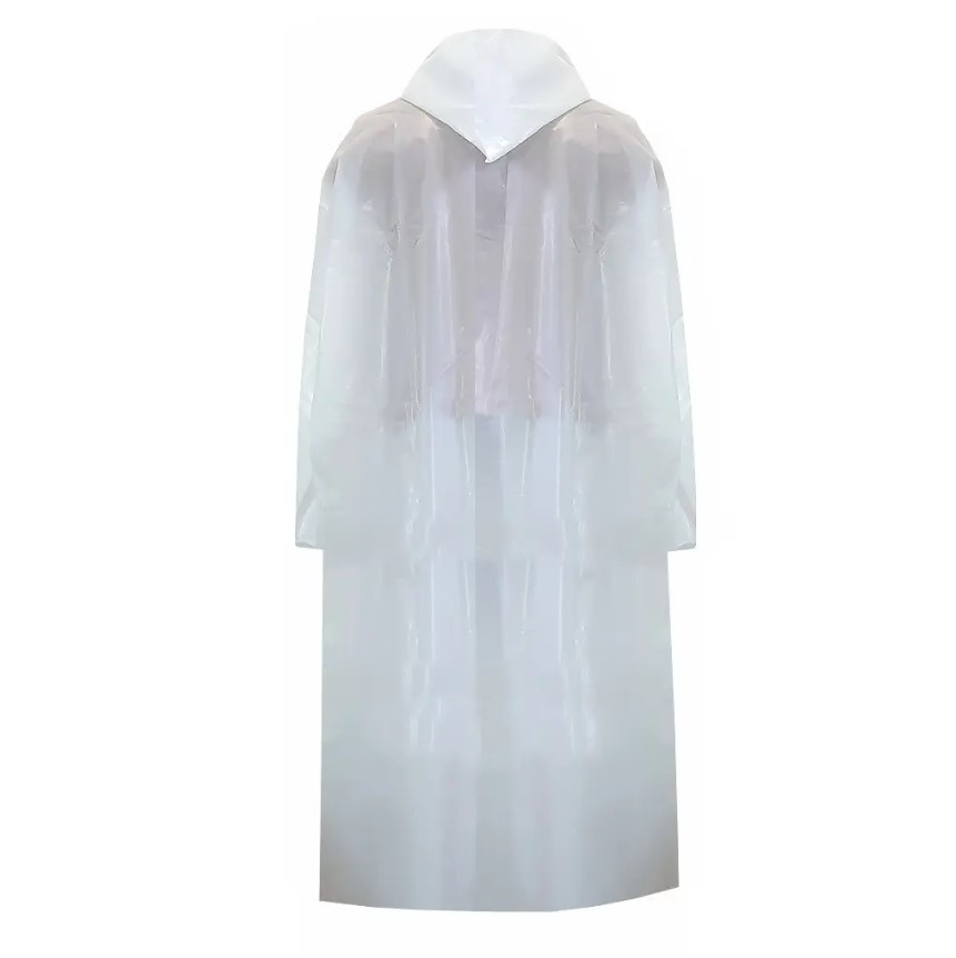 Плащ-дощовик на кнопках з капюшоном з паяними швами EVA Raincoat Білий (2887) - фото 9