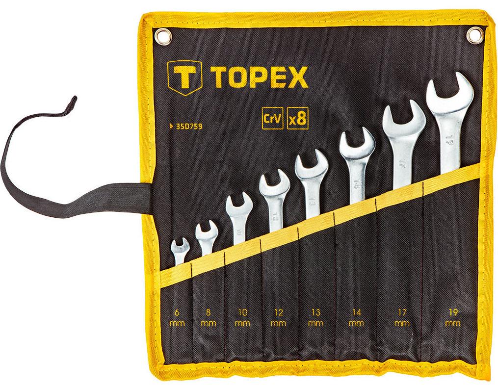 Набор комбинированных ключей TOPEX 6-19 мм 8 шт. (26498) Набор комбинированных ключей TOPEX 6-19 мм 8 шт. (26498)