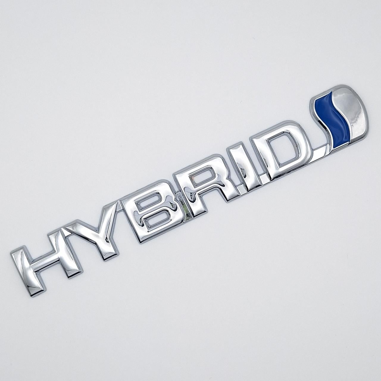 Эмблема надпись Hybrid Toyota металл 15,2х2 см Хром глянцевый (1729276923)