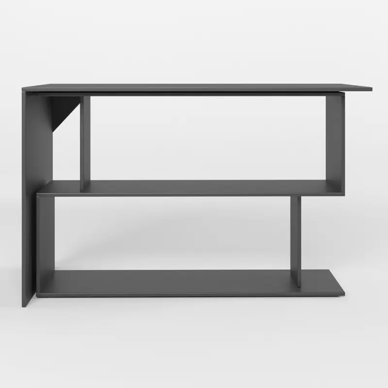 Стол компьютерный Джеко 1200 поворотный с полками 120х50х76,6 см Антрацитовый (24279265) - фото 5