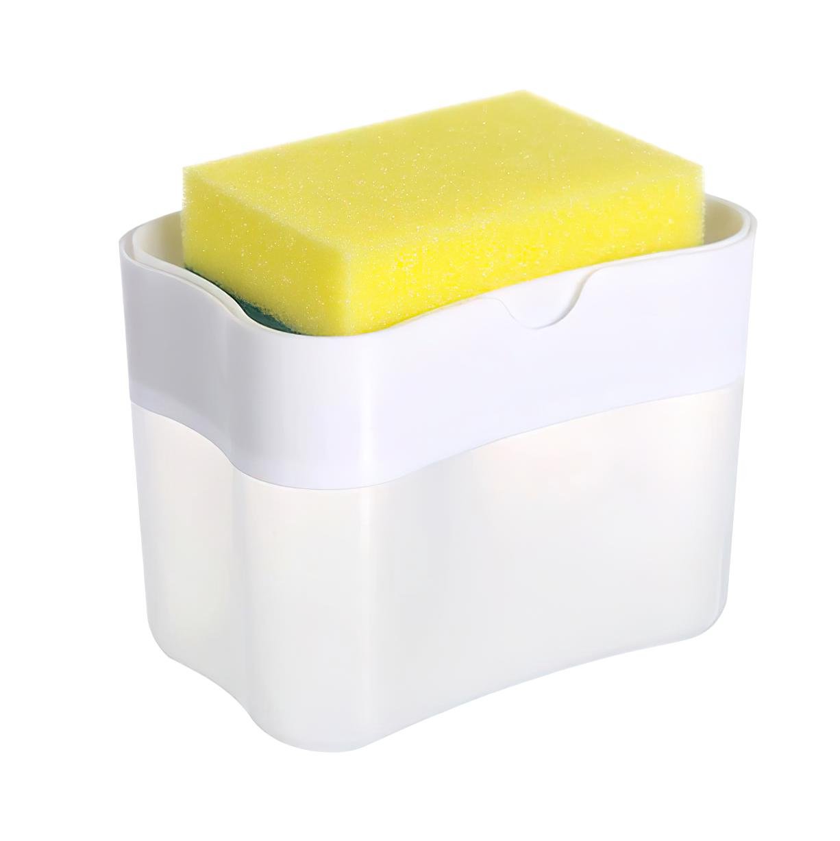 Диспенсер для моющего средства Soap pump & sponge нажимной 385 мл Белый (1009775-White) - фото 1