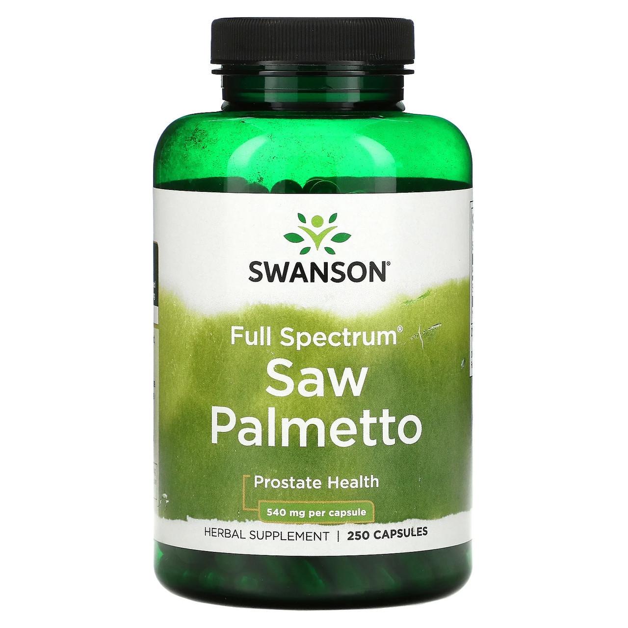 Со пальметто Swanson Saw Palmetto ягоди пальми сереноа для чоловічого здоров'я простати 250 капс. 540 мг (1466187914)