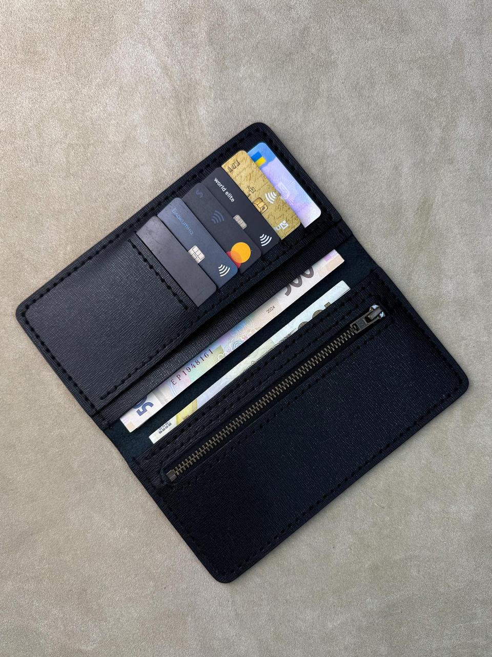 Портмоне чоловіче ручна робота з натуральної шкіри Saffiano Чорний (2664160043) - фото 3 Портмоне чоловіче ручна робота з натуральної шкіри Saffiano Чорний (2664160043) - фото 3